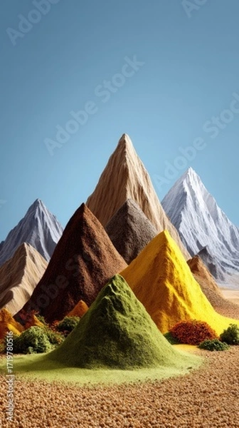 Obraz Colorful spice mountains