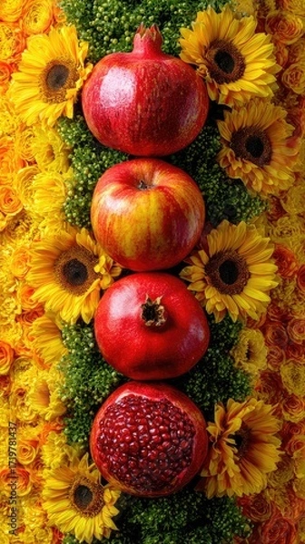 Obraz Fruit arrangement with flowers