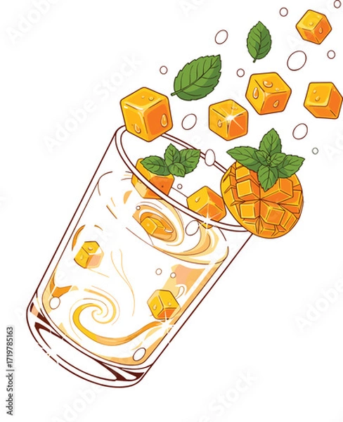 Obraz Fantasy Lassi with Magical Yogurt Swirls