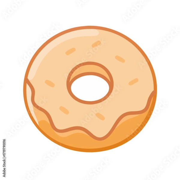 Fototapeta Vector art of delicious donut with orange icing, a perfect sweet treat for any time of day, a perfect snack or dessert for everyone