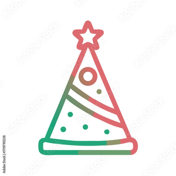 Fototapeta Vector art of festive party hat icon with star, perfect for celebrating birthdays and special occasions, adding a touch of fun