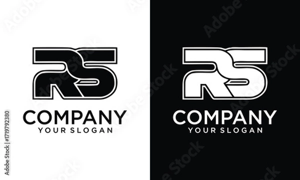 Fototapeta Creative RS company linked letter logo
