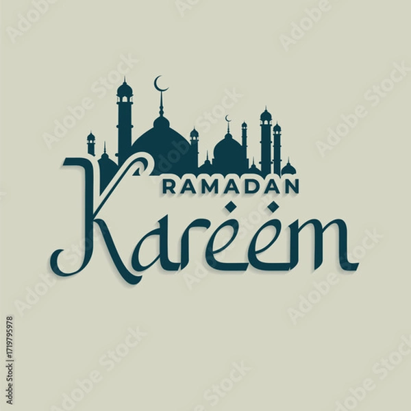 Fototapeta Sophisticated Abstract Ramadan Kareem Papercut Wishes Background Print-Ready PostScript