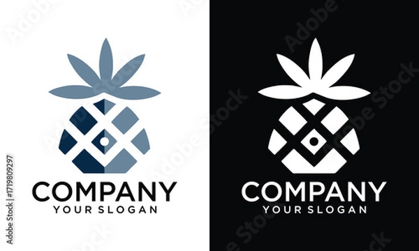 Fototapeta Creative pineapple eye vector logo. logo templates
