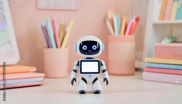 Fototapeta mini robot on the table 