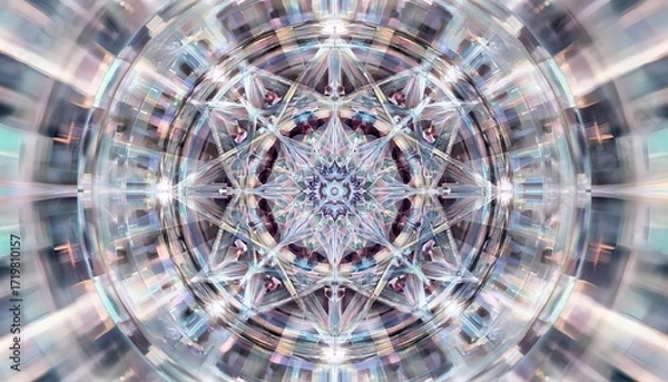 Fototapeta abstract silver background of a kaleidoscope