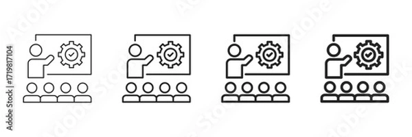 Fototapeta Workshop Icon Set Different Line Style Collection 