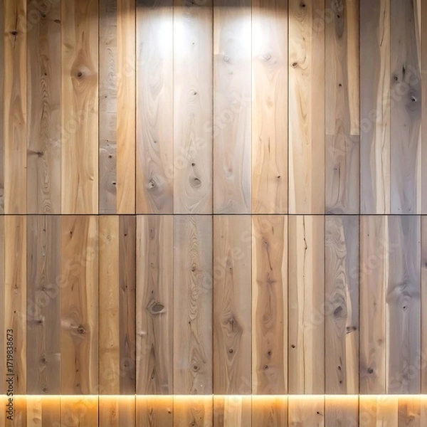 Fototapeta Wood panel wall with light accents