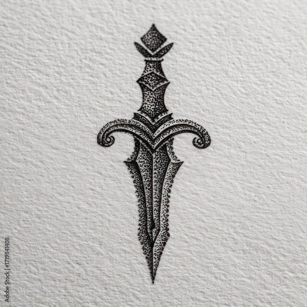 Obraz Dotwork dagger tattoo design
