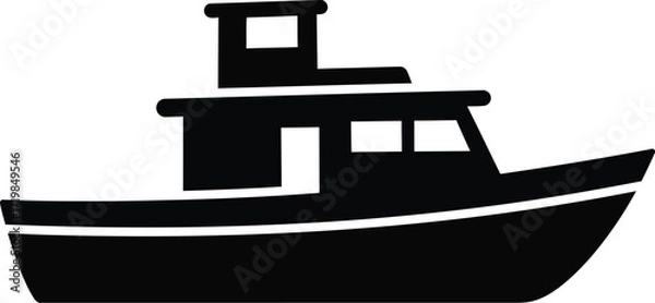 Fototapeta Classic tugboat silhouette vector illustration nautical transportation icon scalable eps graphic
