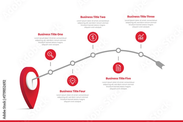 Fototapeta Business Timeline Infographic Template with Milestones and Roadmap Design