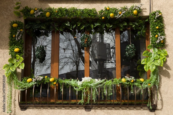 Obraz The showcase of a floral store.