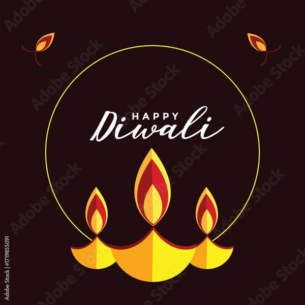 Fototapeta Happy diwali poster design vector 