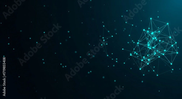 Fototapeta Dynamic network connection with glowing nodes for technology innovation and digital business solutions