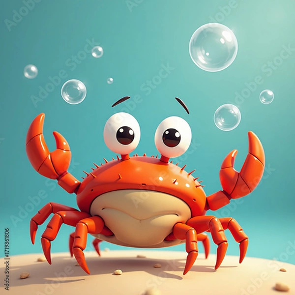 Obraz Crab on white background