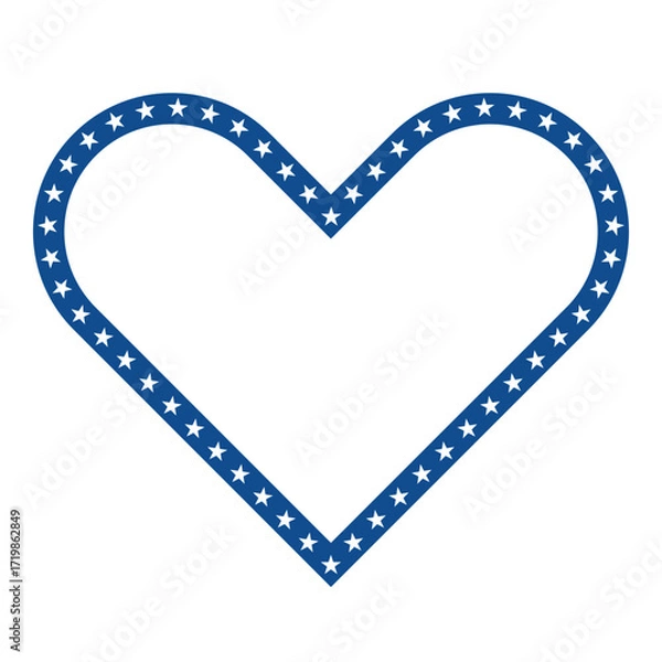 Fototapeta Heart Shape Frame with Stars. 