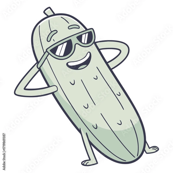 Fototapeta cucumber cooler vector design.