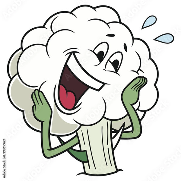 Fototapeta cauliflower comedian vector design.
