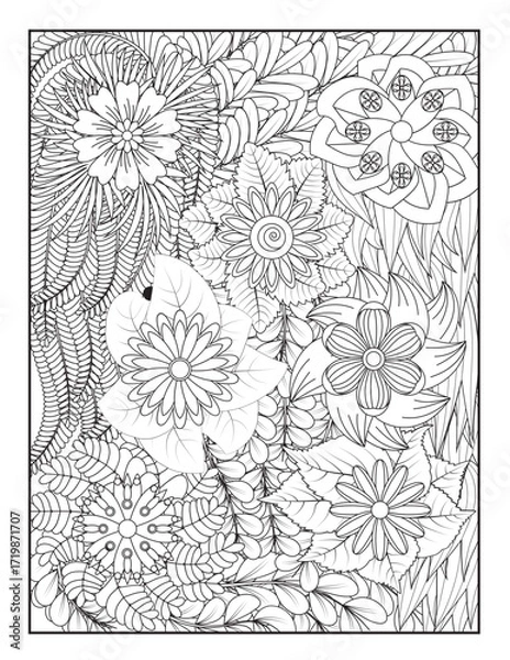Fototapeta Zentangle Coloring Pages | Relaxing Stress Relief Coloring Book for Adults | Intricate Abstract Patterns.