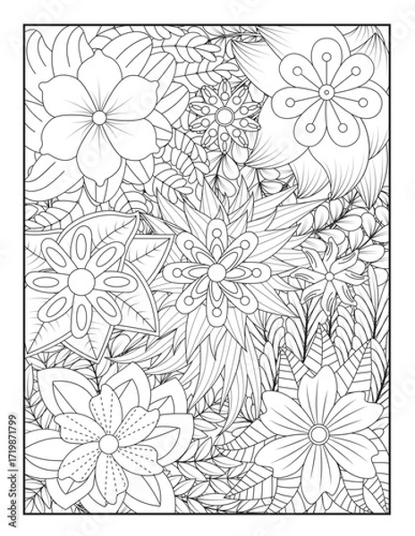 Fototapeta Zentangle Coloring Pages | Relaxing Stress Relief Coloring Book for Adults | Intricate Abstract Patterns.