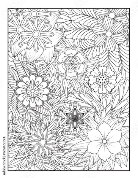 Fototapeta Zentangle Coloring Pages | Relaxing Stress Relief Coloring Book for Adults | Intricate Abstract Patterns.
