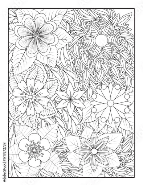 Fototapeta Zentangle Coloring Pages | Relaxing Stress Relief Coloring Book for Adults | Intricate Abstract Patterns.