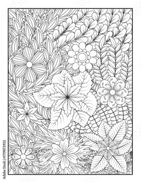 Fototapeta Zentangle Coloring Pages | Relaxing Stress Relief Coloring Book for Adults | Intricate Abstract Patterns.
