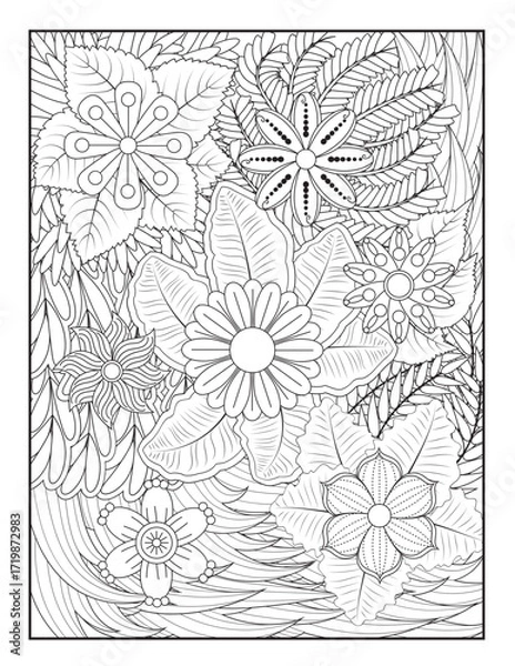 Fototapeta Zentangle Coloring Pages | Relaxing Stress Relief Coloring Book for Adults | Intricate Abstract Patterns.