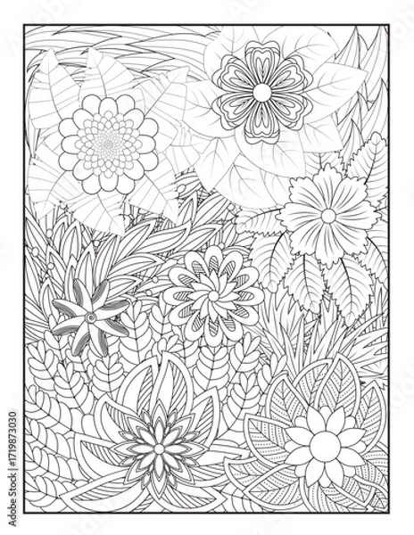 Fototapeta Zentangle Coloring Pages | Relaxing Stress Relief Coloring Book for Adults | Intricate Abstract Patterns.