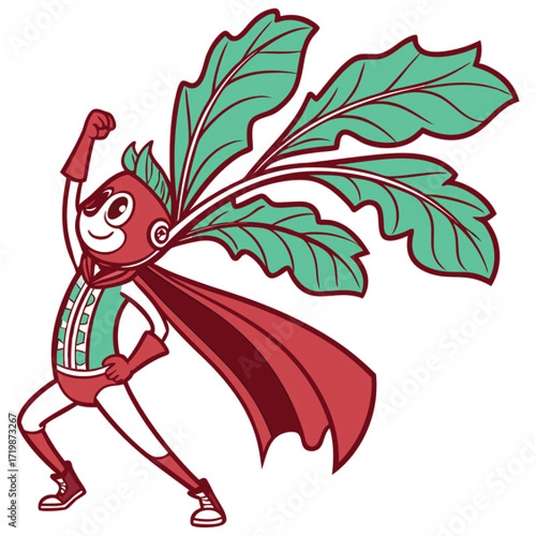 Fototapeta red leaf hero vector design.