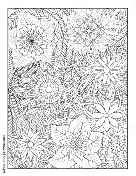 Fototapeta Zentangle Coloring Pages | Relaxing Stress Relief Coloring Book for Adults | Intricate Abstract Patterns.