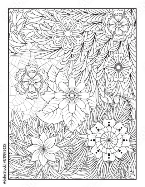 Fototapeta Zentangle Coloring Pages | Relaxing Stress Relief Coloring Book for Adults | Intricate Abstract Patterns.