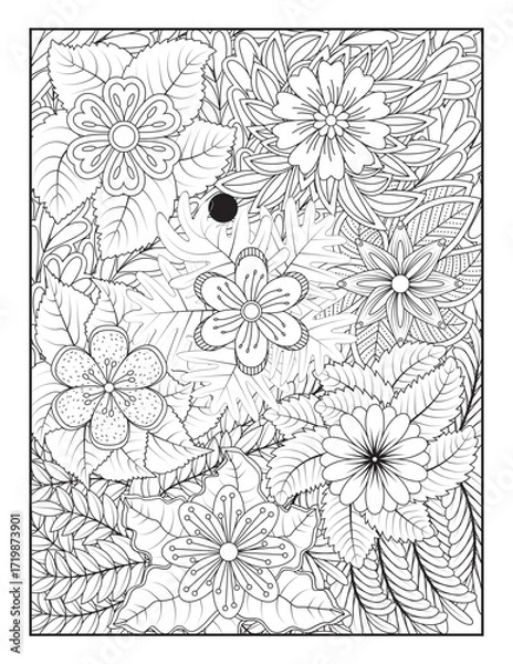 Fototapeta Zentangle Coloring Pages | Relaxing Stress Relief Coloring Book for Adults | Intricate Abstract Patterns.