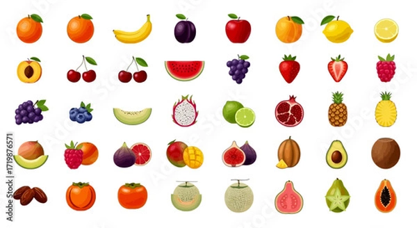 Obraz Collection of various colorful fruits.