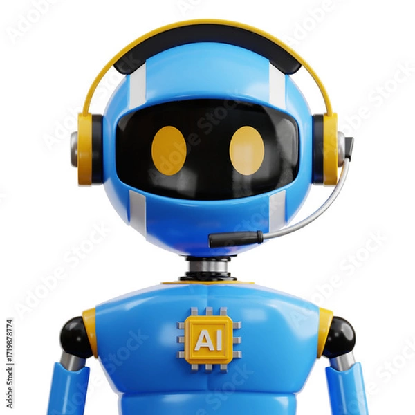 Obraz 3D Artificial Intelligence Robot Assistent Illustration