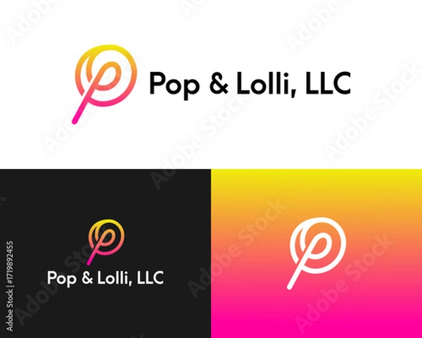 Fototapeta Pop & Lolli, LLC Lollipop Logo in Gradient Style