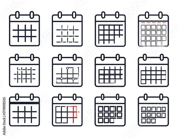 Fototapeta Simple calendar icons set