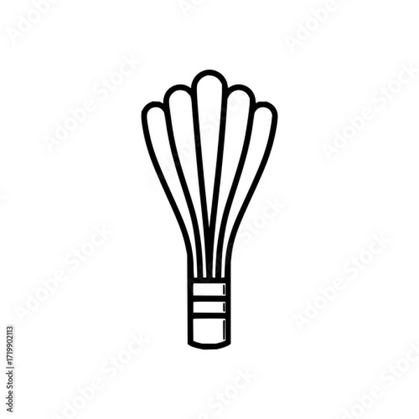 Fototapeta Outline drawing of a stylized whisk with a bulbous top and a handle with three sections design element