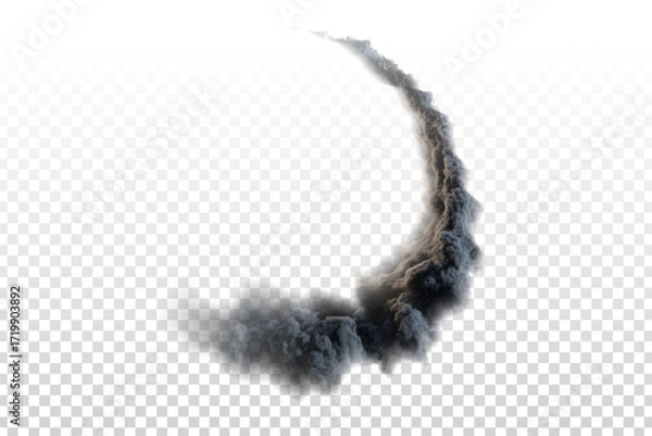Fototapeta Vector aircraft trail isolated on transparent background.