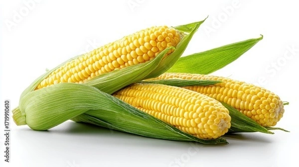 Fototapeta Fresh Corn on Cob in Natural Light