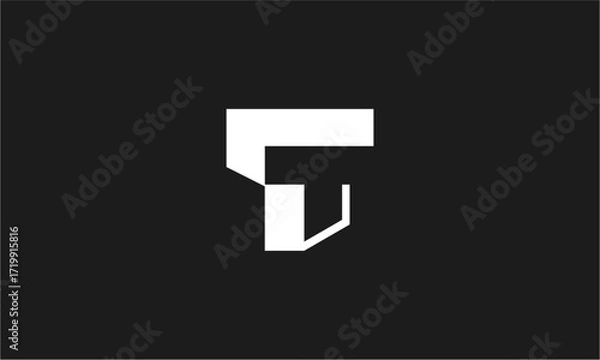 Fototapeta initial t vector logo	