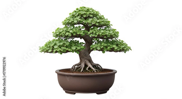 Fototapeta Bonsai tree in a pot isolated on transparent background