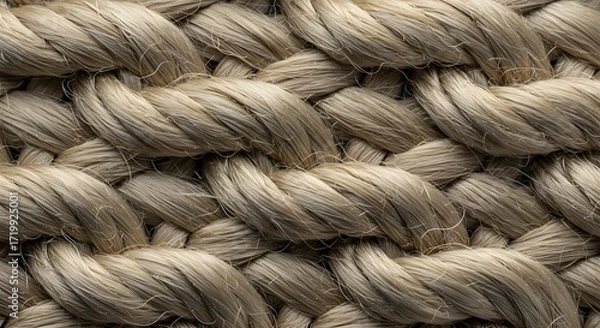 Fototapeta Macro Close-up of Natural Woven Rope or Fabric Texture