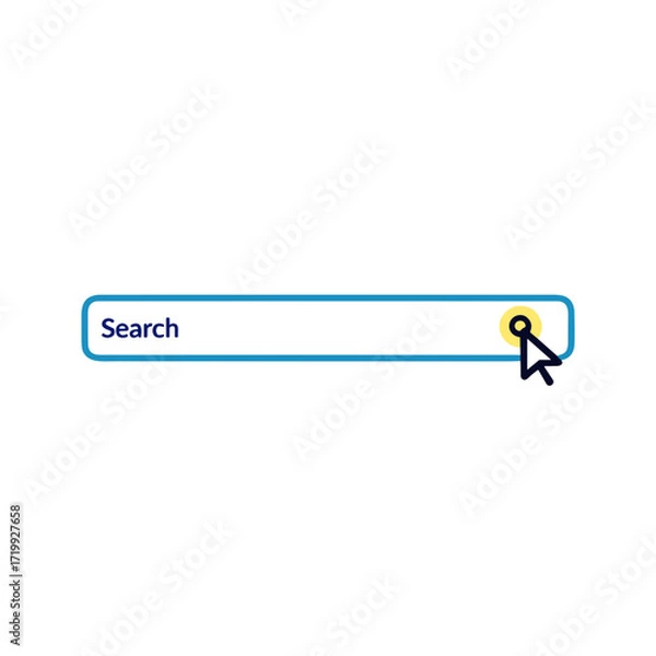Fototapeta Search bar interface with cursor clicking on search icon  