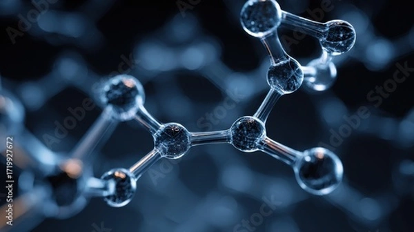 Fototapeta glass molecule model science study