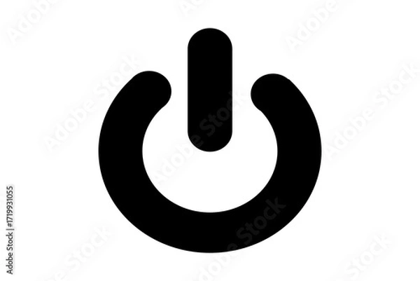 Obraz Power button icon for use in posts, stores, and corporate materials. Versatile power button for visual communication in companies, businesses, and social media.
