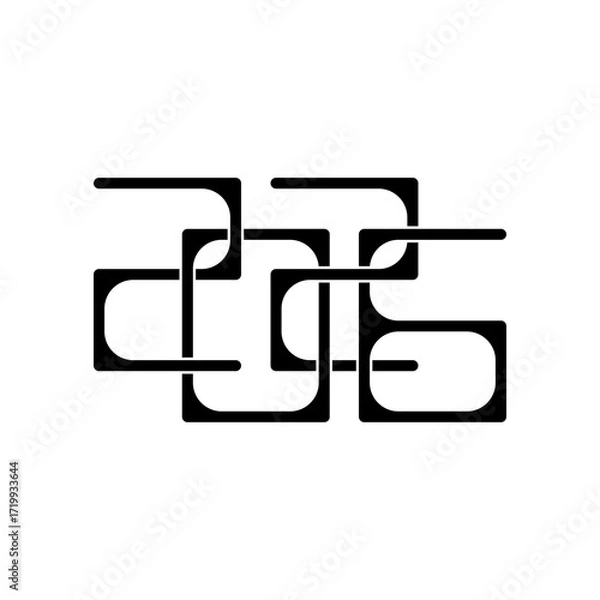 Fototapeta 2026 Happy New Year logo text design