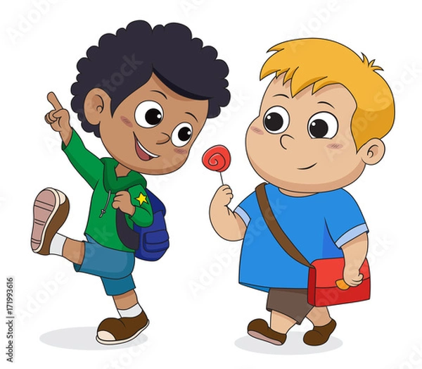 Obraz kid walking to school.back to school.