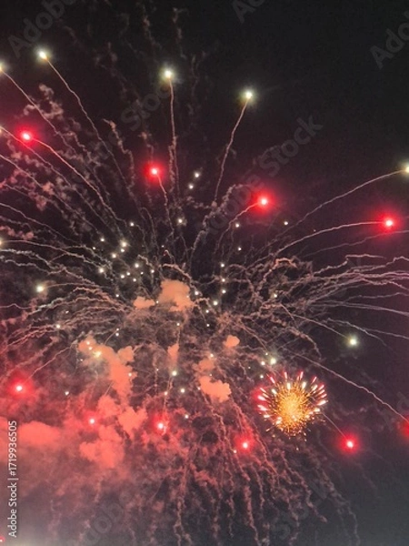 Fototapeta colorful fireworks in the sky