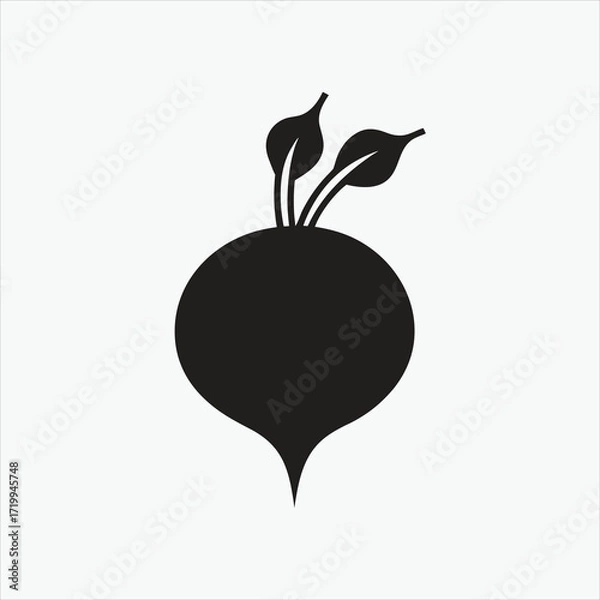 Fototapeta beetroot icon silhoutte vector style with white background.